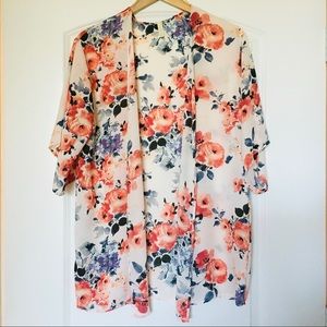 HOST PICK!🌷PinkBlush Floral Print Lightweight Sheer Chiffon Maternity Cover Up